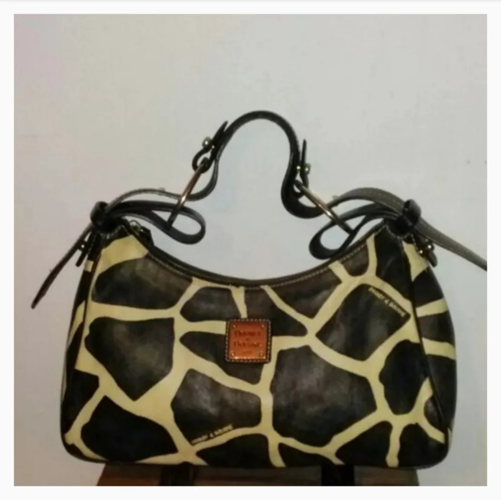 Dooney and Bourke leather giraffe pattern handbag